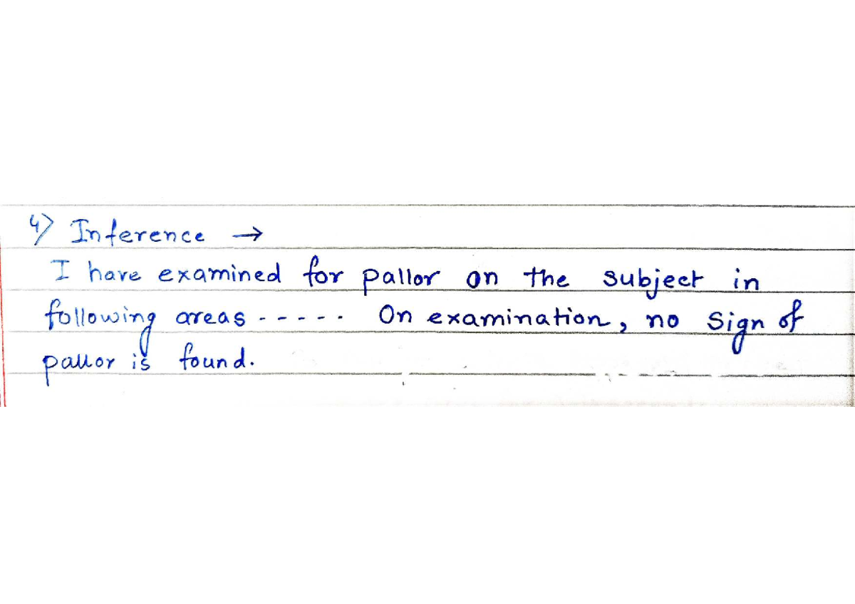 Clinical Examination Inference Report - COMJNMH 14TH BATCH - Studocu