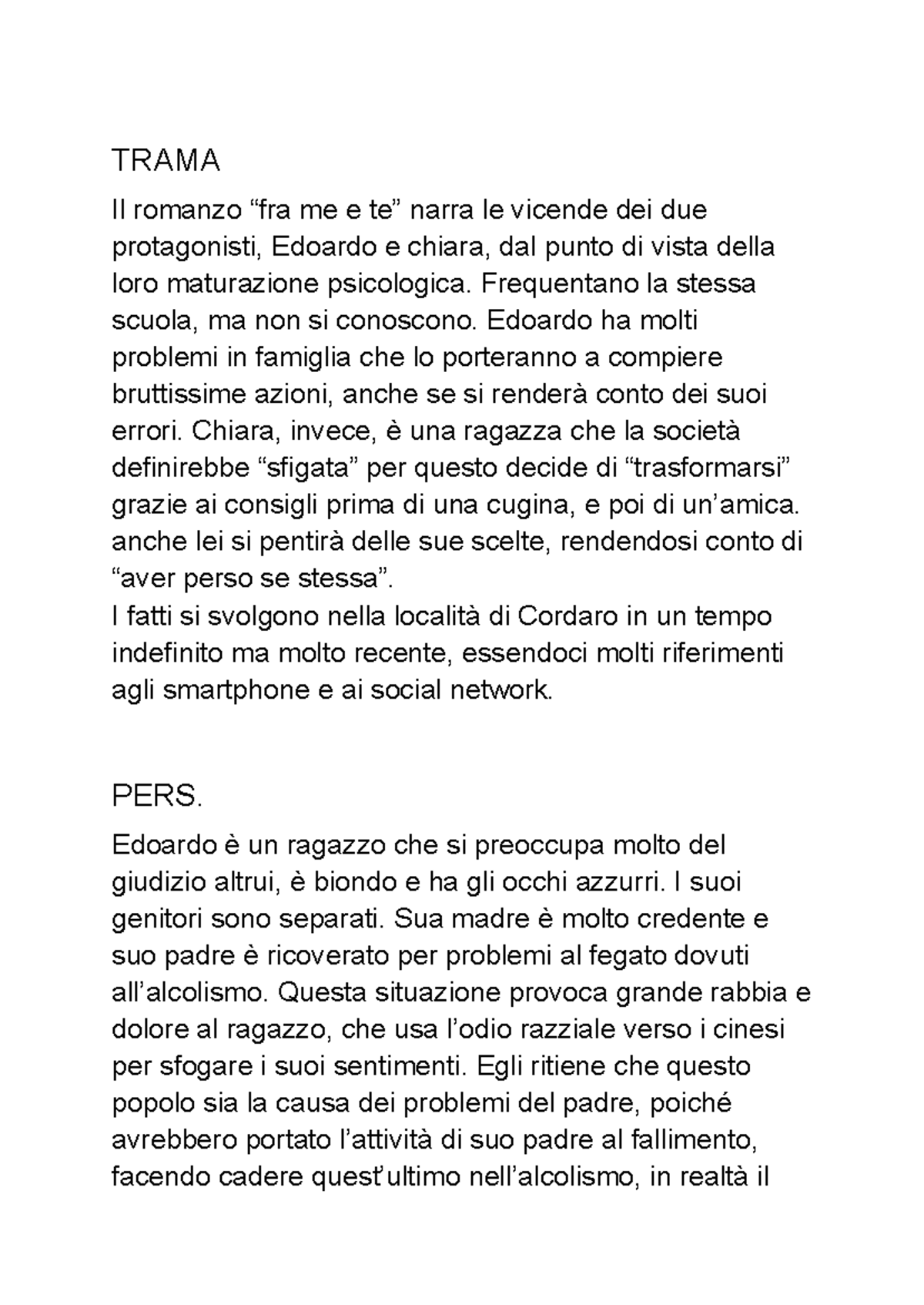 Analisi del romanzo 