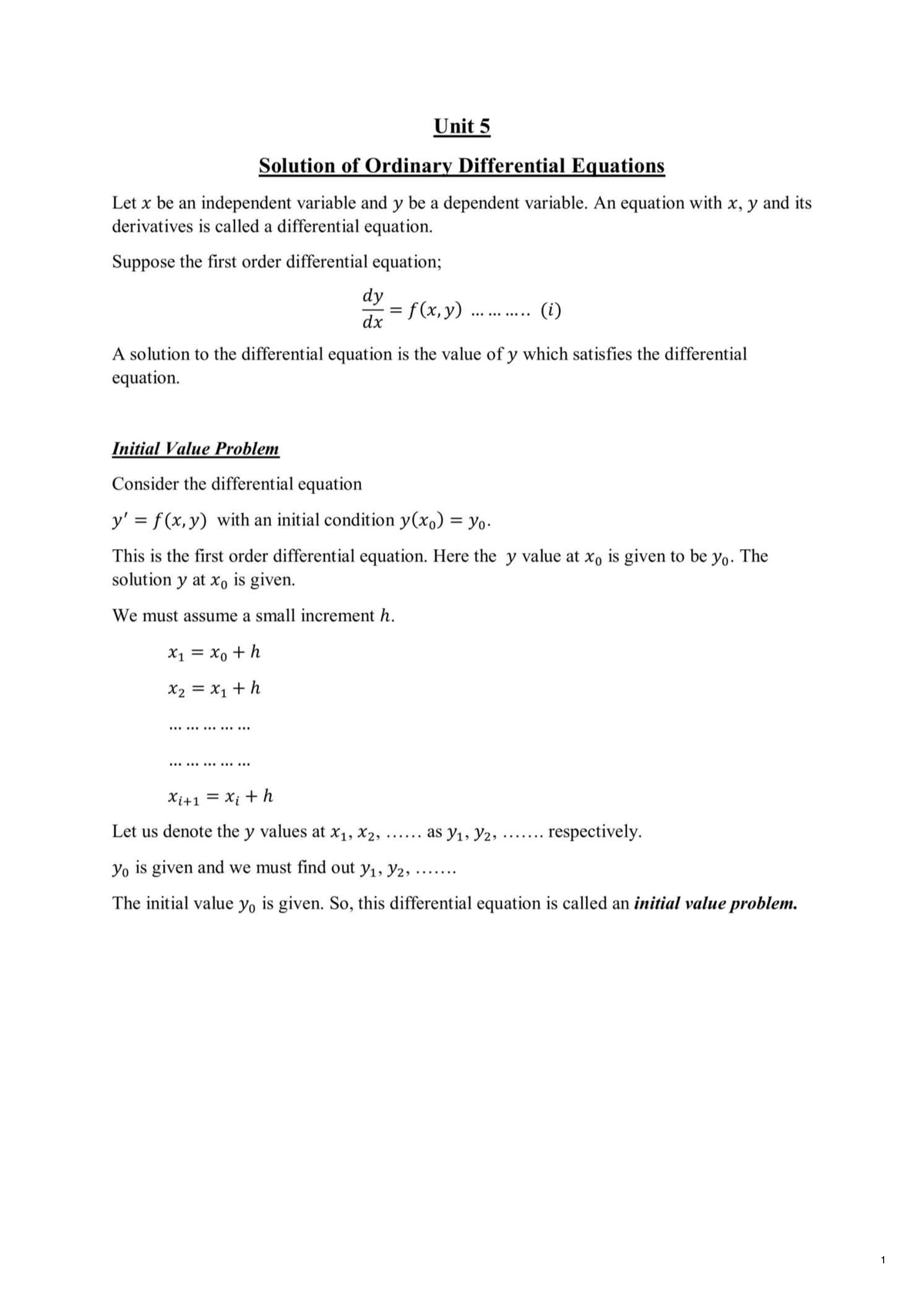 NM unit 5 New - notes of respected teacher - Unit 5 Solution of ...