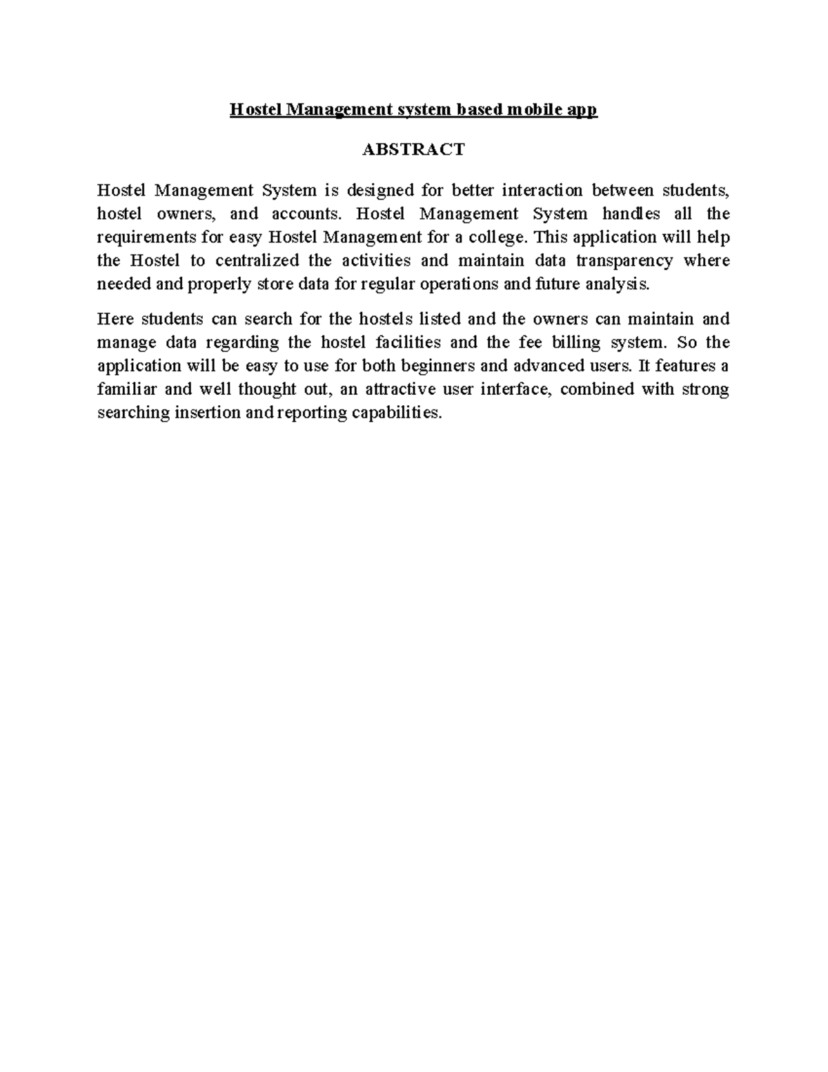 560988328 Hostel Management System Overview and Functionality - Studocu