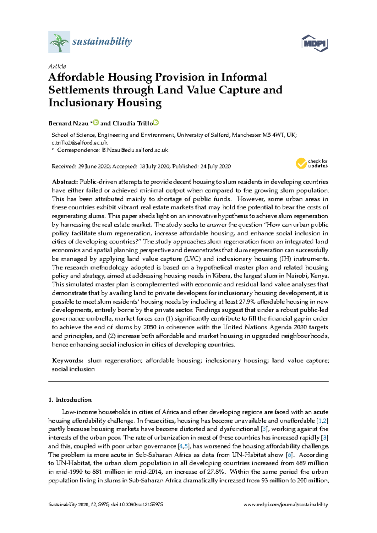 Sustainability 12 05975 v3 - sustainability Article Affordable Housing ...