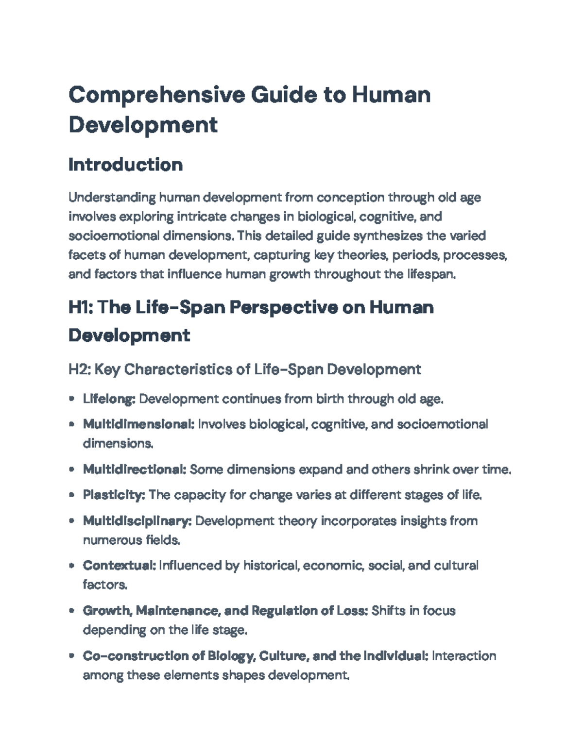 Comprehensive Guide to Human Development: Theories and Processes ...