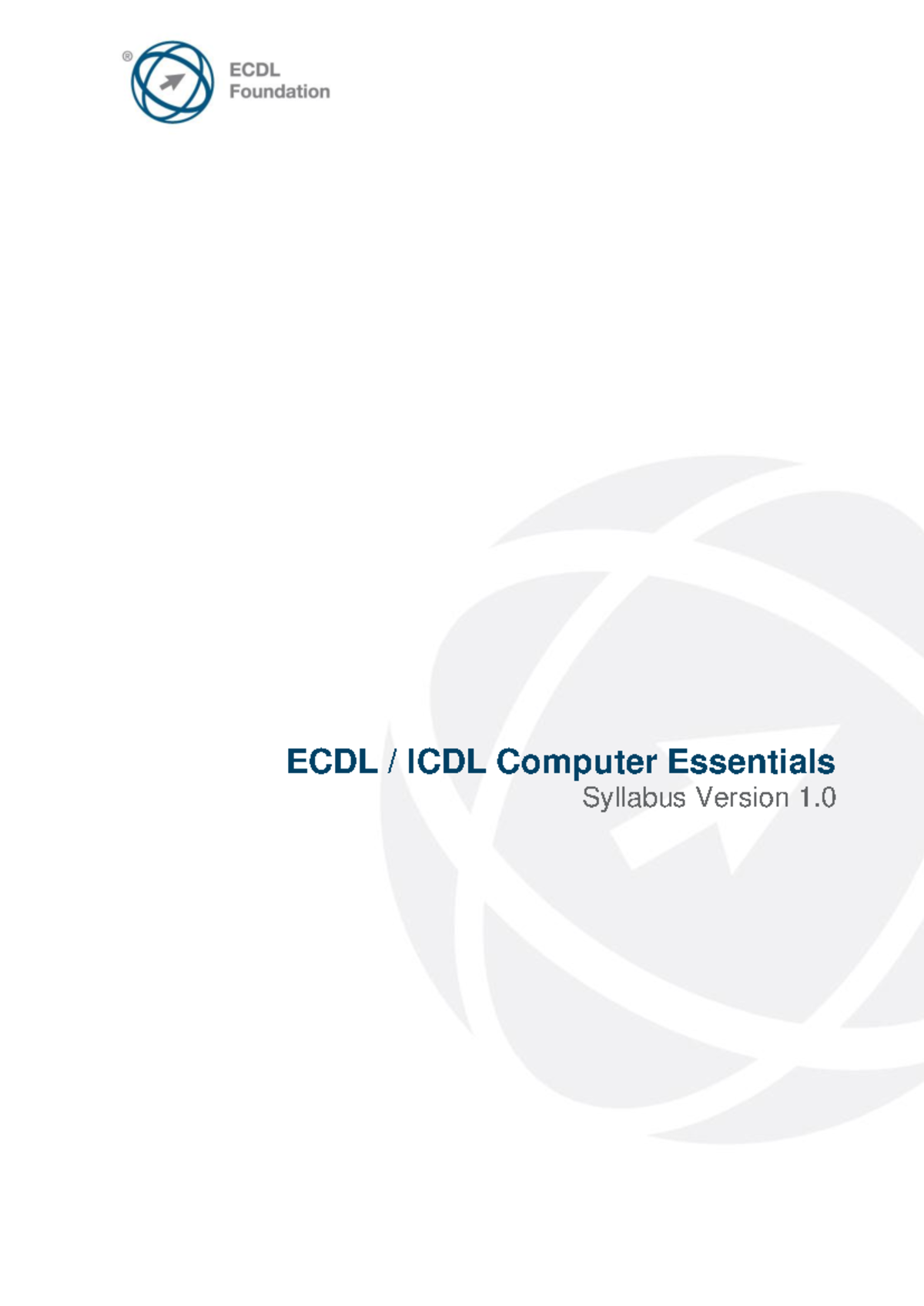 ECDL/ICDL Computer Essentials Syllabus Overview and Learning Outcomes ...