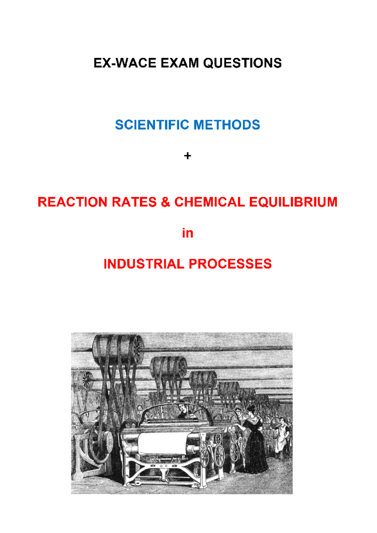 2023 WACE Selection - Synthesis Task 10 Prep Chemistry Answers - Studocu