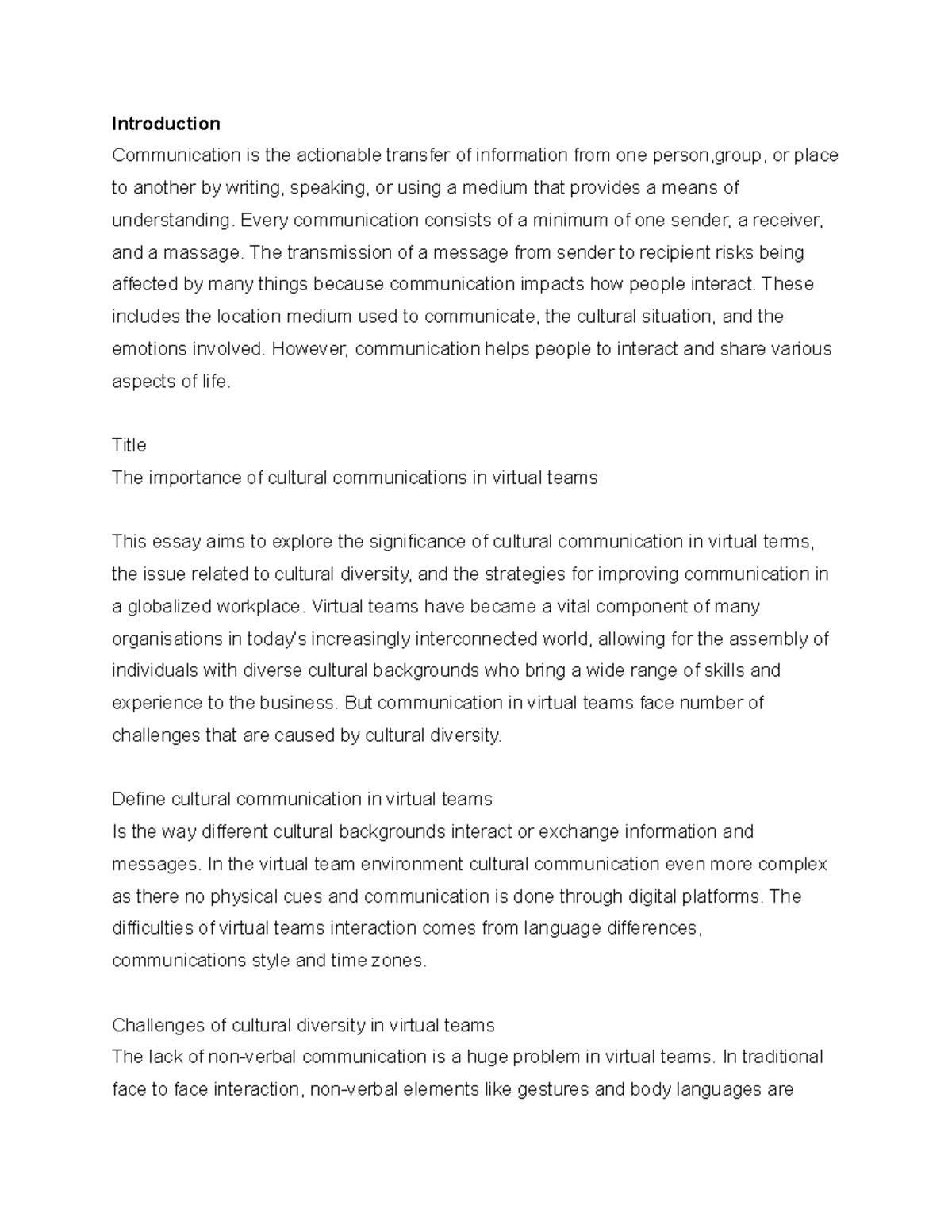 Cultural Communication Challenges in Virtual Teams - CBC1501 Notes ...