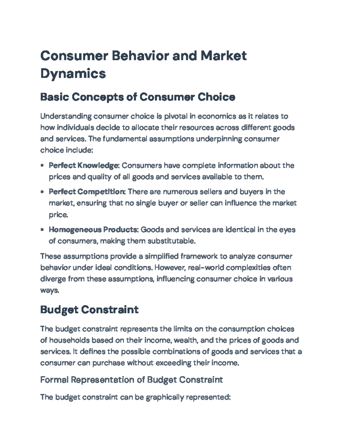 Understanding Consumer Behavior and Market Dynamics (ECO101) - Consumer ...