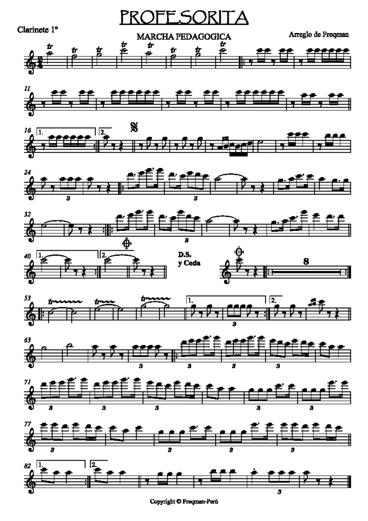 Profesorita: Marcha Pedagógica - Partitura Completa - Document Preview