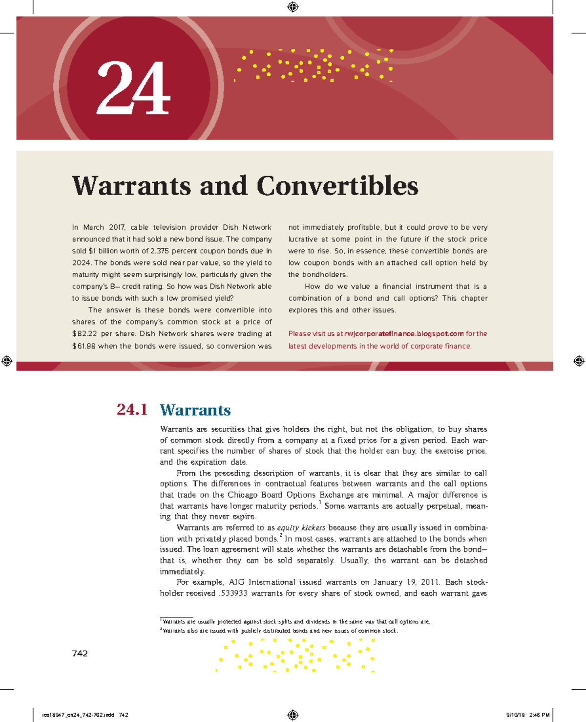 Chapter 24: Understanding Warrants and Convertibles in Corporate ...