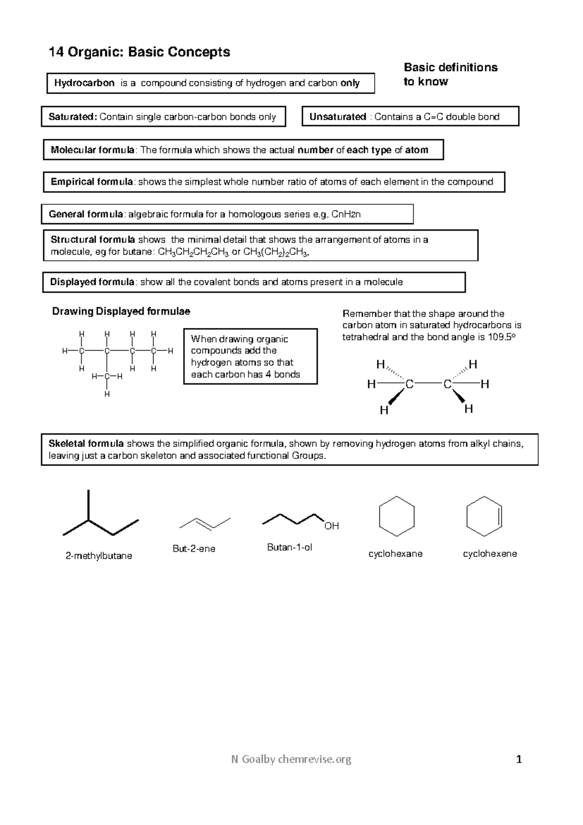 14 Organic Chemistry: Key Concepts and Definitions - Studocu