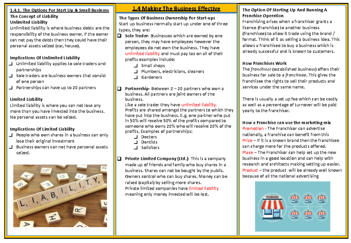 1.4 Making the Business Effective: Understanding Liability and ...