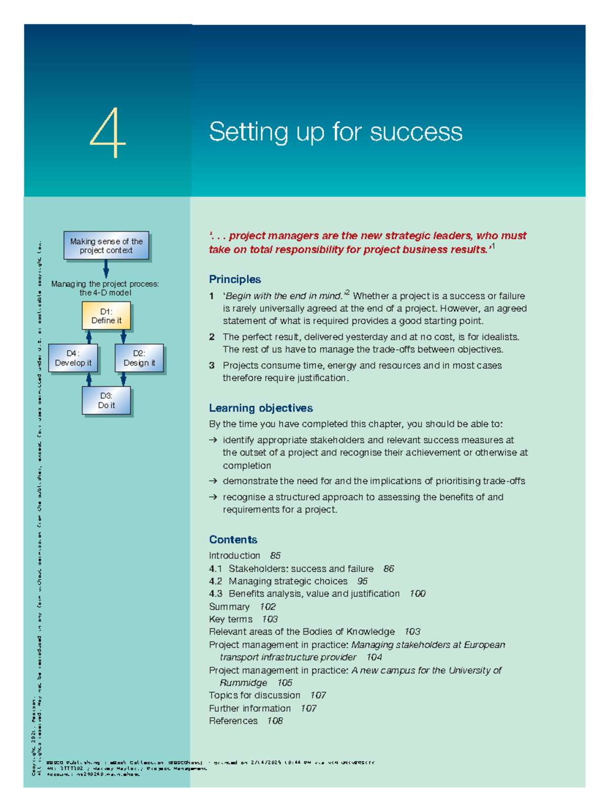 M04 Project Management: Chapter 4 - Setting Up for Success - Studocu