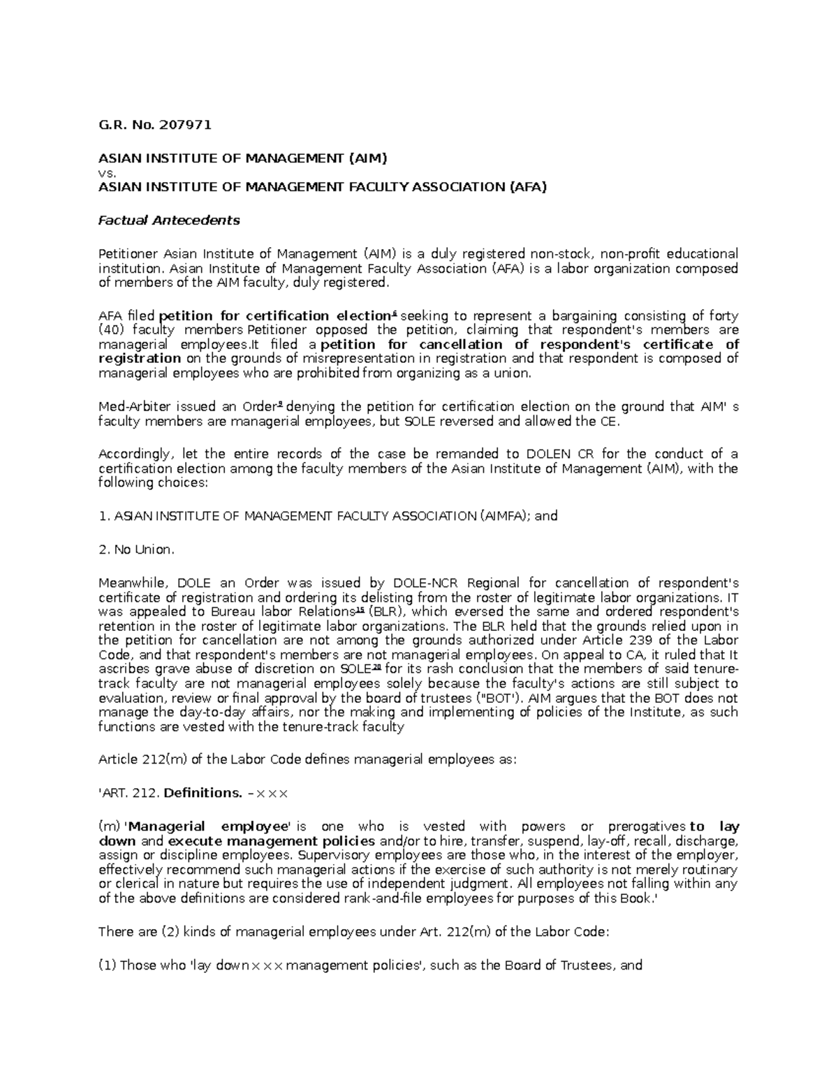 AIM vs AFA - Legal Implications and Decisions in Case Law Analysis ...