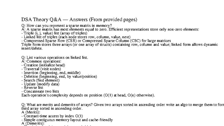 DSA Unit Questions Answers - DSA Theory Q&A — Answers (From provided ...