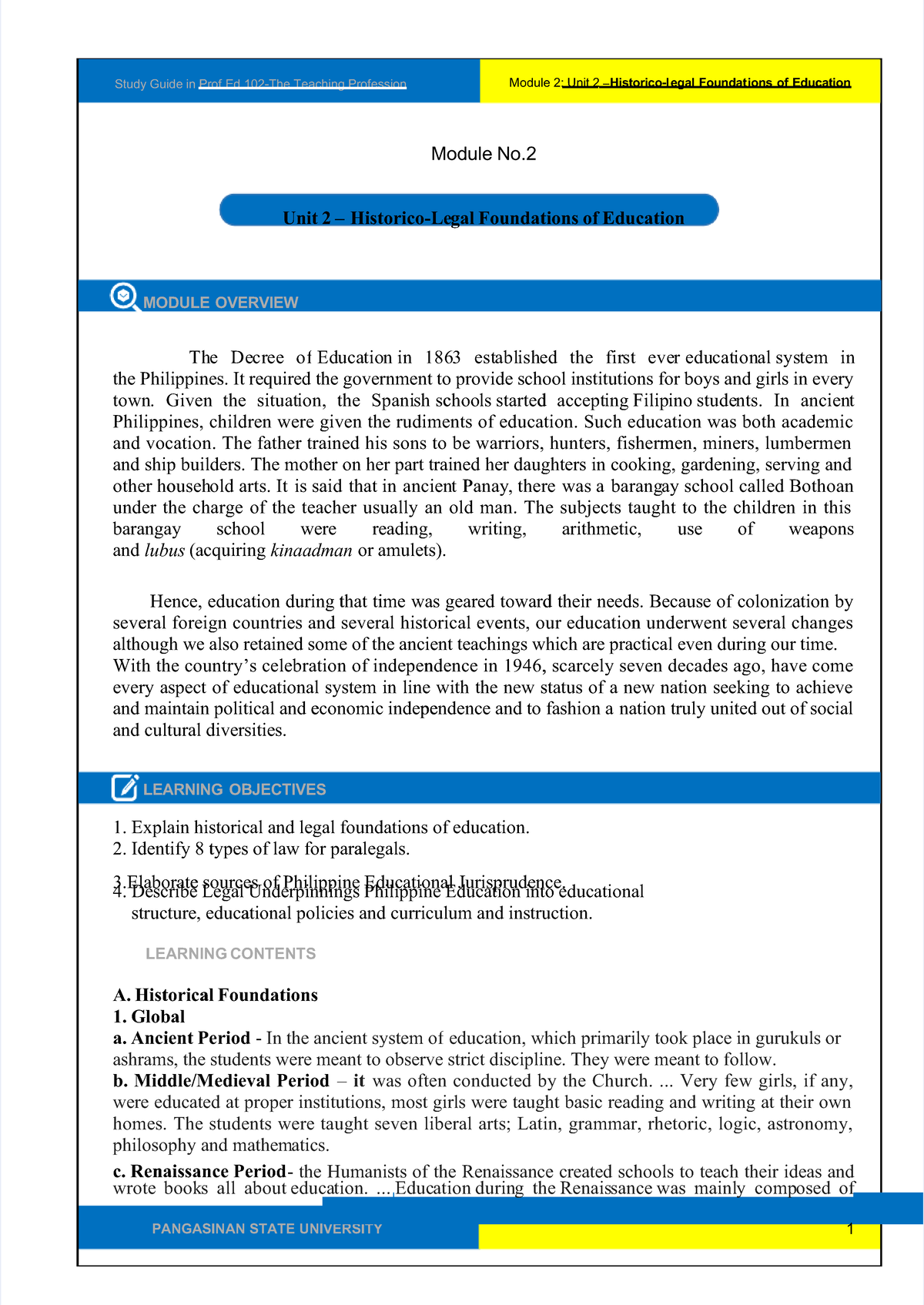 Historical Foundations of Education - Study Guide in Prof.Ed-The ...