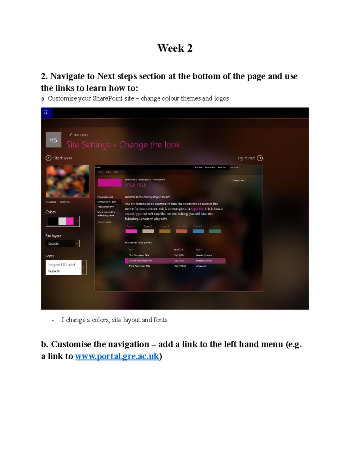 Week 2 - Customizing Your SharePoint Site and Navigation - Studocu