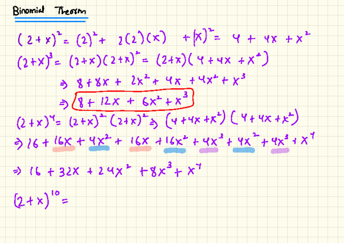 Binomial Theorem - Final Notes for MATH101 - Studocu
