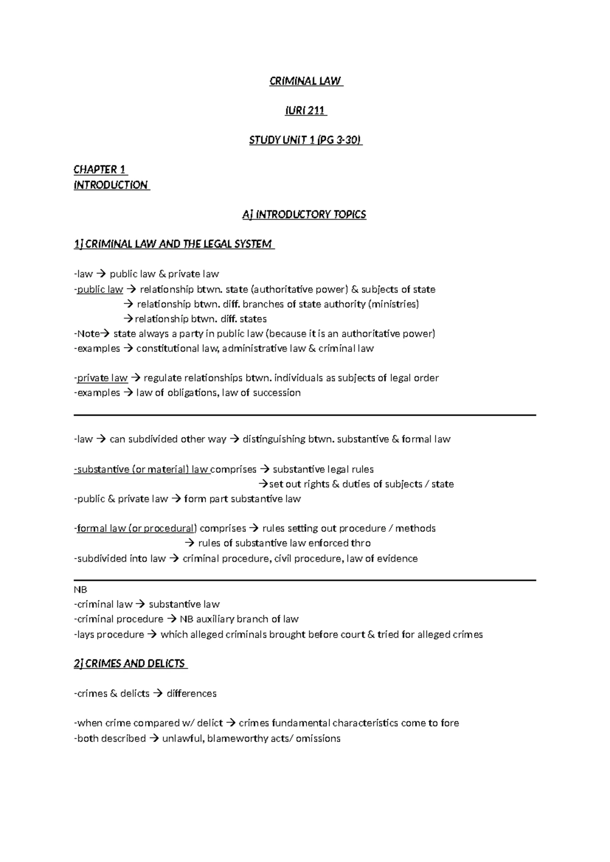 Learning Unit 1 - Overview of South African Criminal Justice System ...