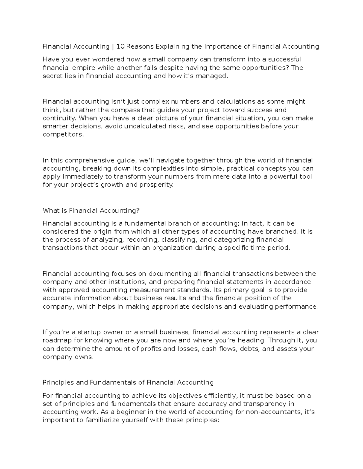 Financial Accounting: 10 Key Reasons for Its Importance in Business ...