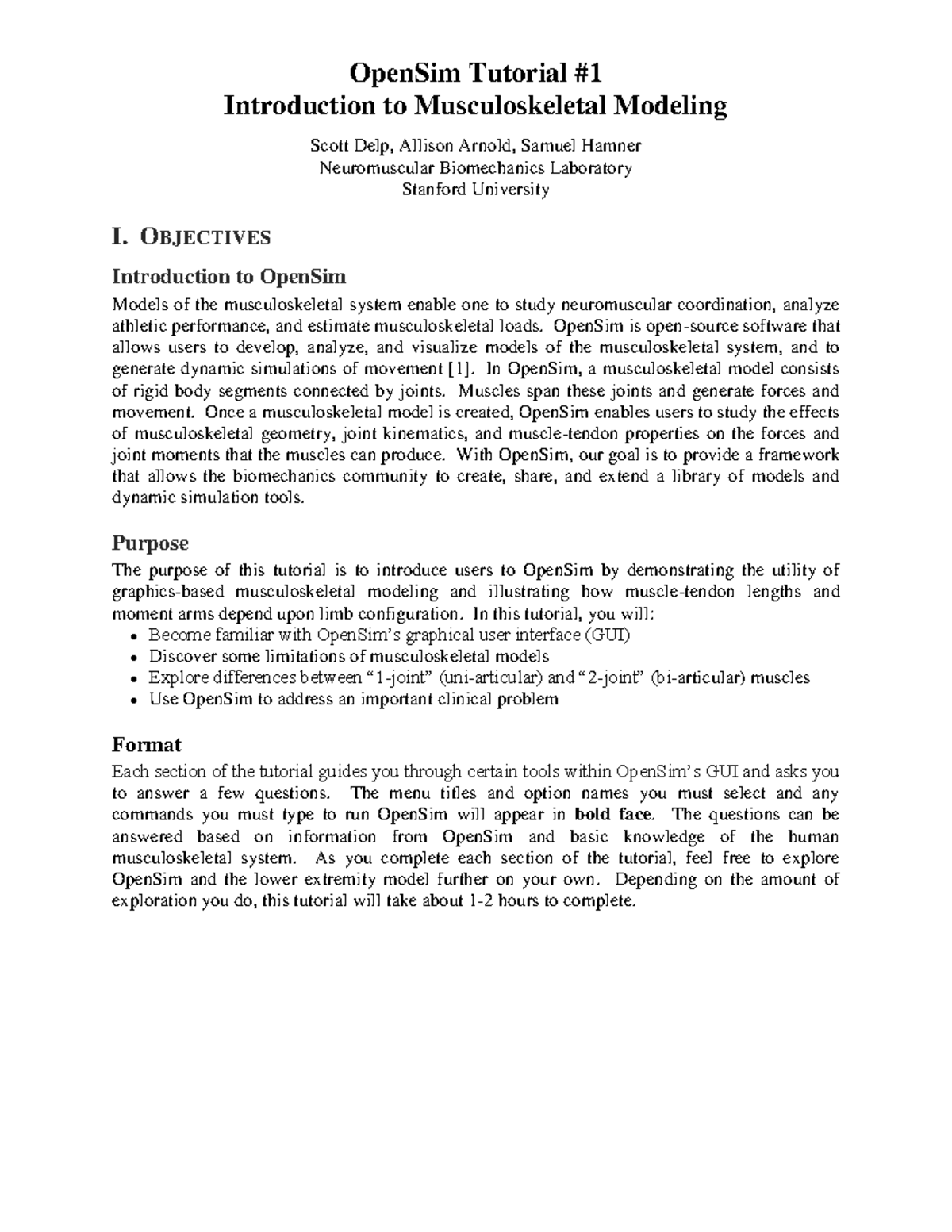 OpenSim Tutorial 1: Essential Lab Assignment for Biomechanics Success ...