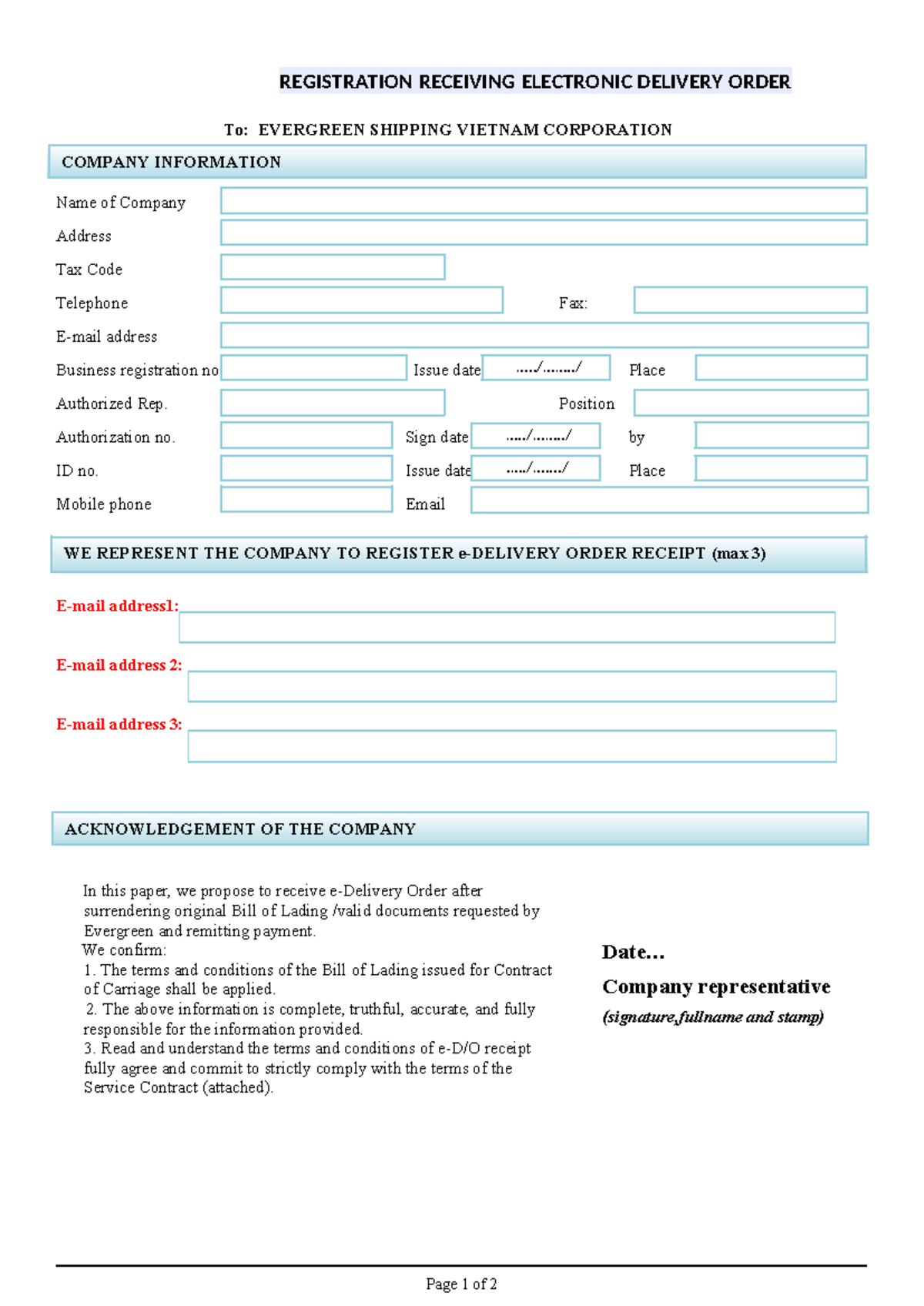 E-DO-2 Electronic Delivery Order Registration Confirmation - Studocu