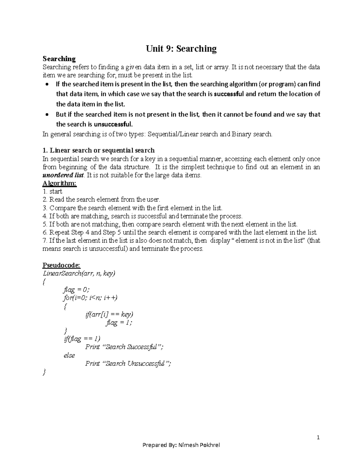 Unit 9: Searching Algorithms - Linear & Binary Techniques Explained ...