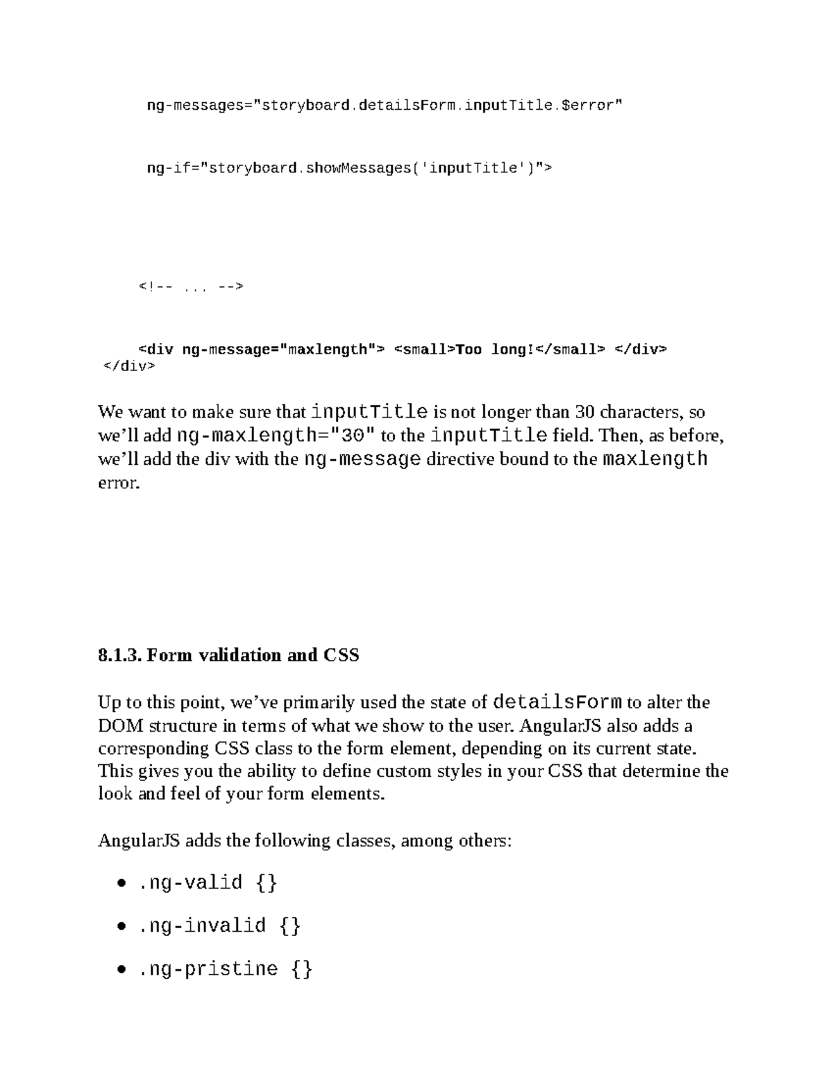 Web devlopment in Angular JS in Action-49 - ng-messages="storyboard ...