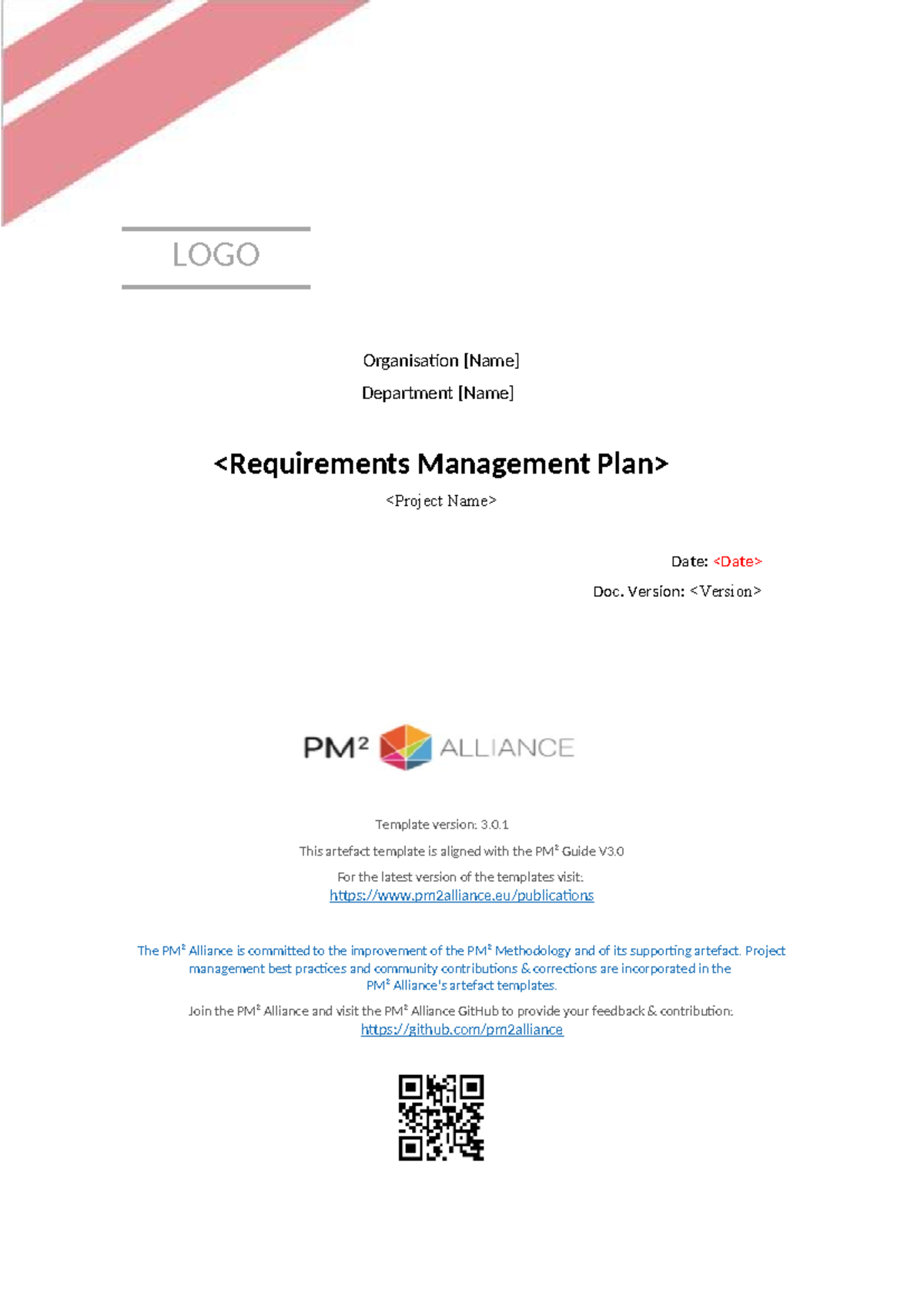 RMP4-Template.v3: Requirements Management Plan for Project Name - Studocu