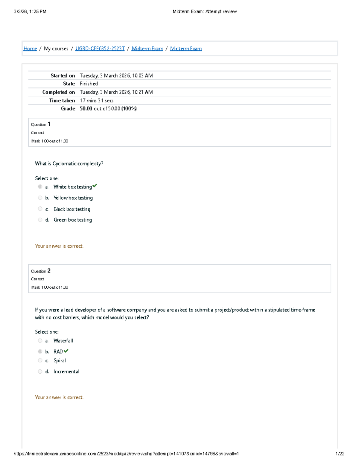 Midterm Exam Review: Software Engineering Concepts (CS101) - Studocu