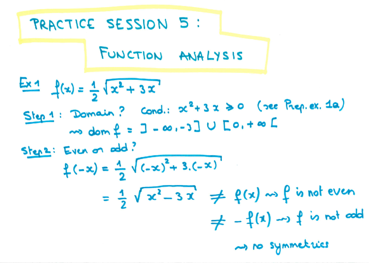 PRACTICE SESSION 5: FUNCTION ANALYSIS & GRAPHING EXERCISES - Studocu