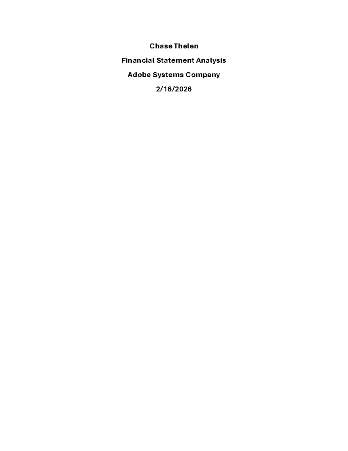 BUS1750 Financial Statement Analysis of Adobe Systems (2023-2025) - Studocu