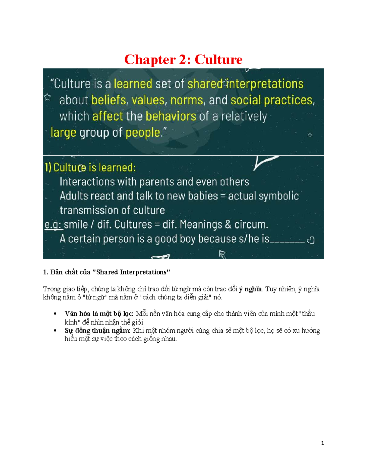 Chapter 2: Understanding Culture in Communication - Studocu