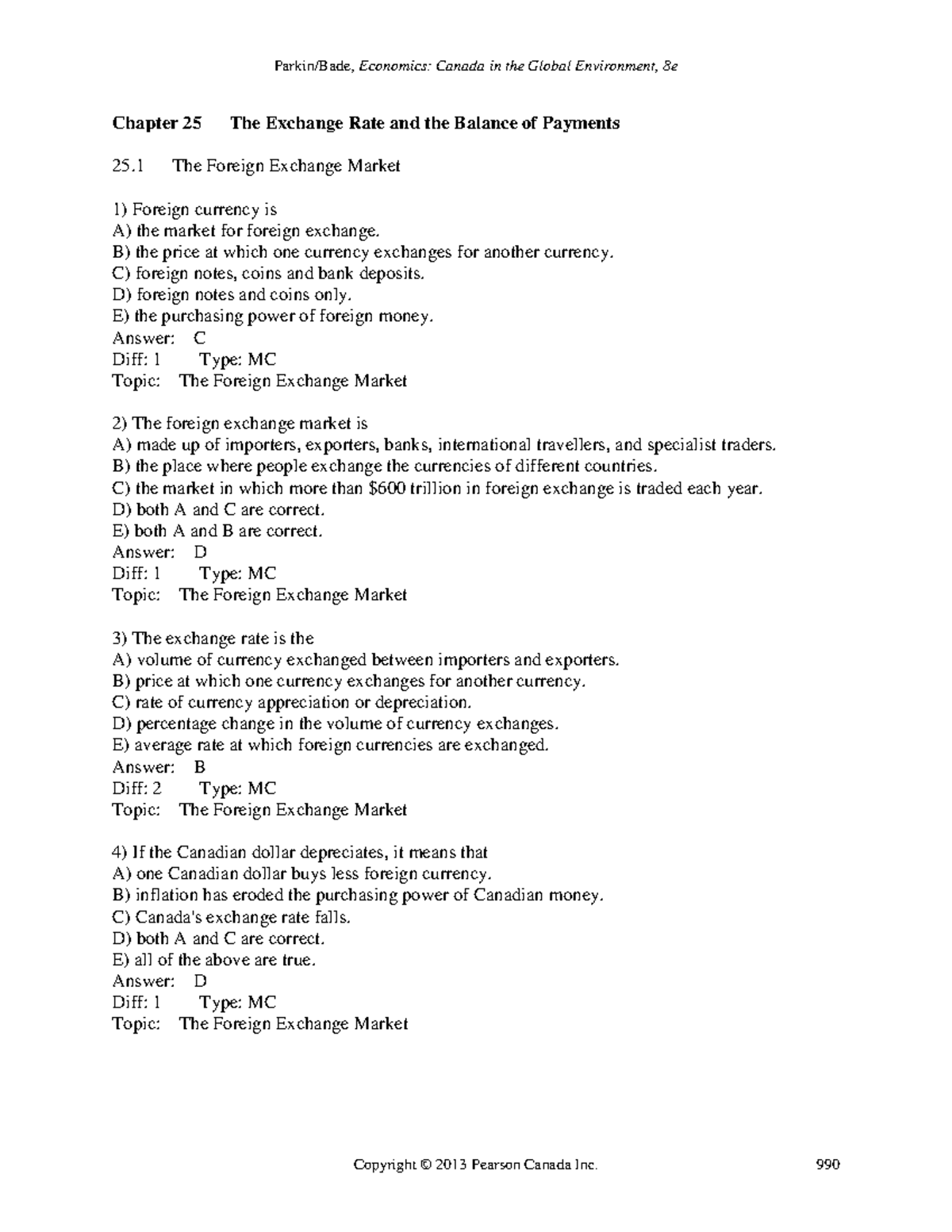 Chapter 25 Sample Questions: Exchange Rates & Balance of Payments - Studocu
