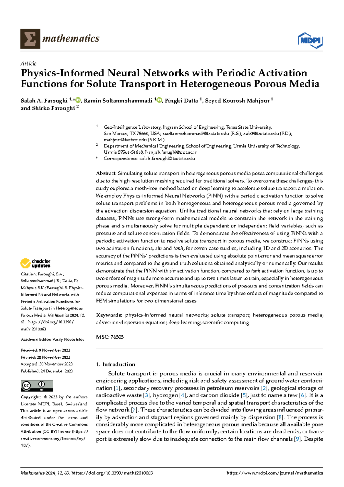 Neural Networks for Solute Transport in Heterogeneous Porous Media ...
