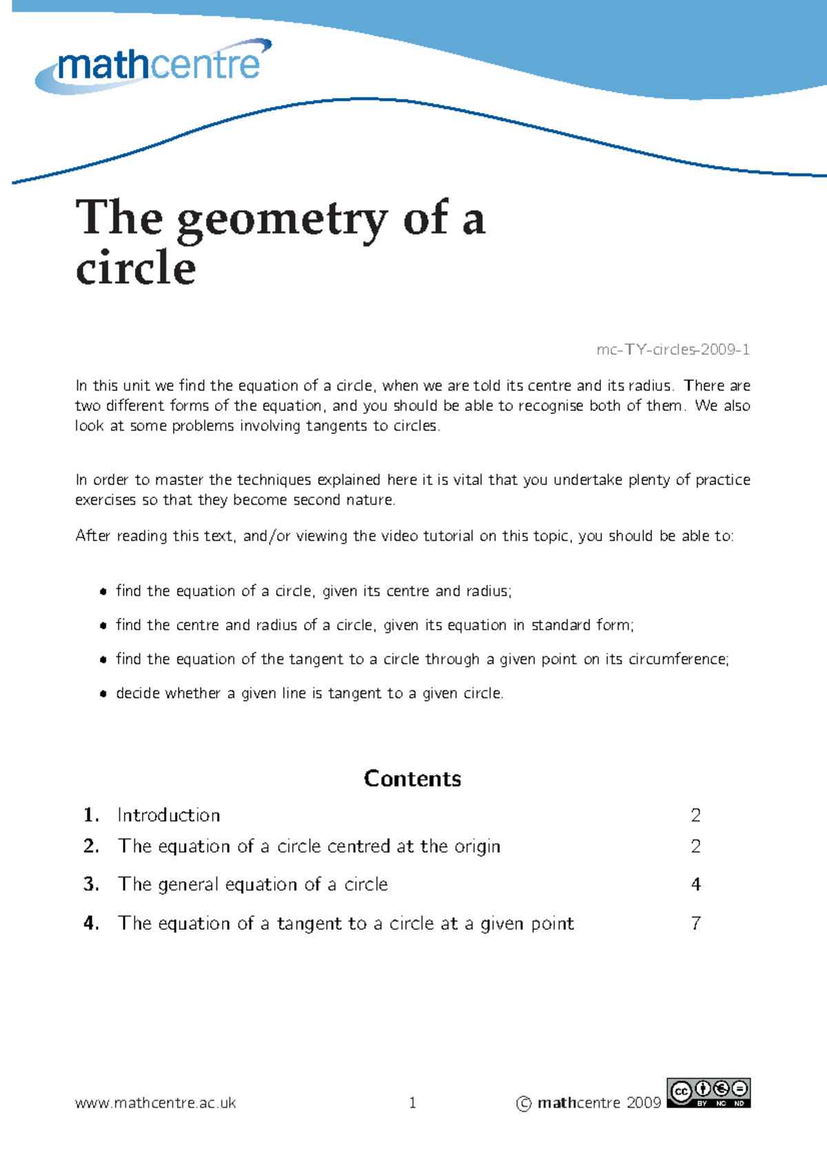 Circles Lesson - The geometry of a circle mc-TY-circles-2009- In this ...