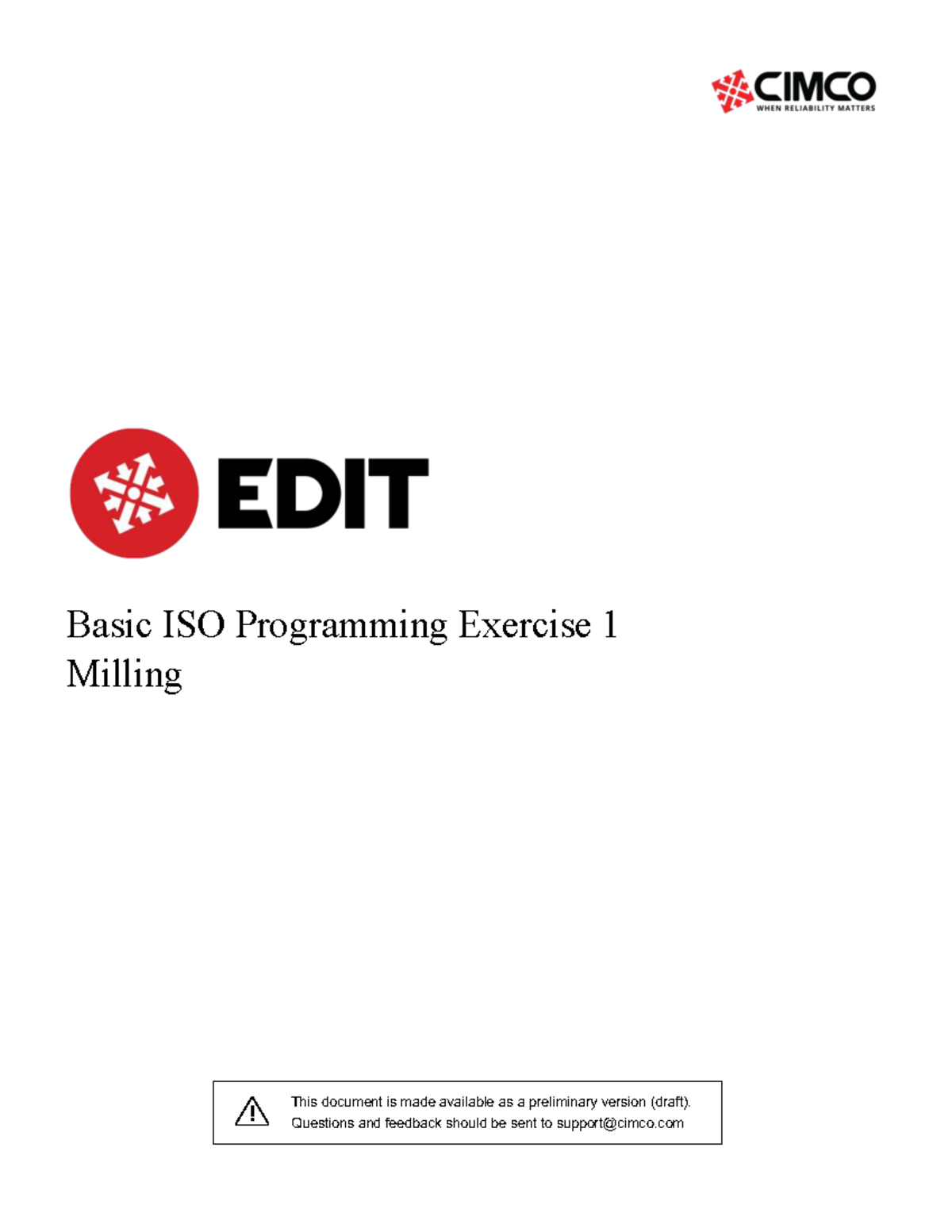 CNC ISO Programming Exercise 1: Milling with CIMCO Editor - Studocu