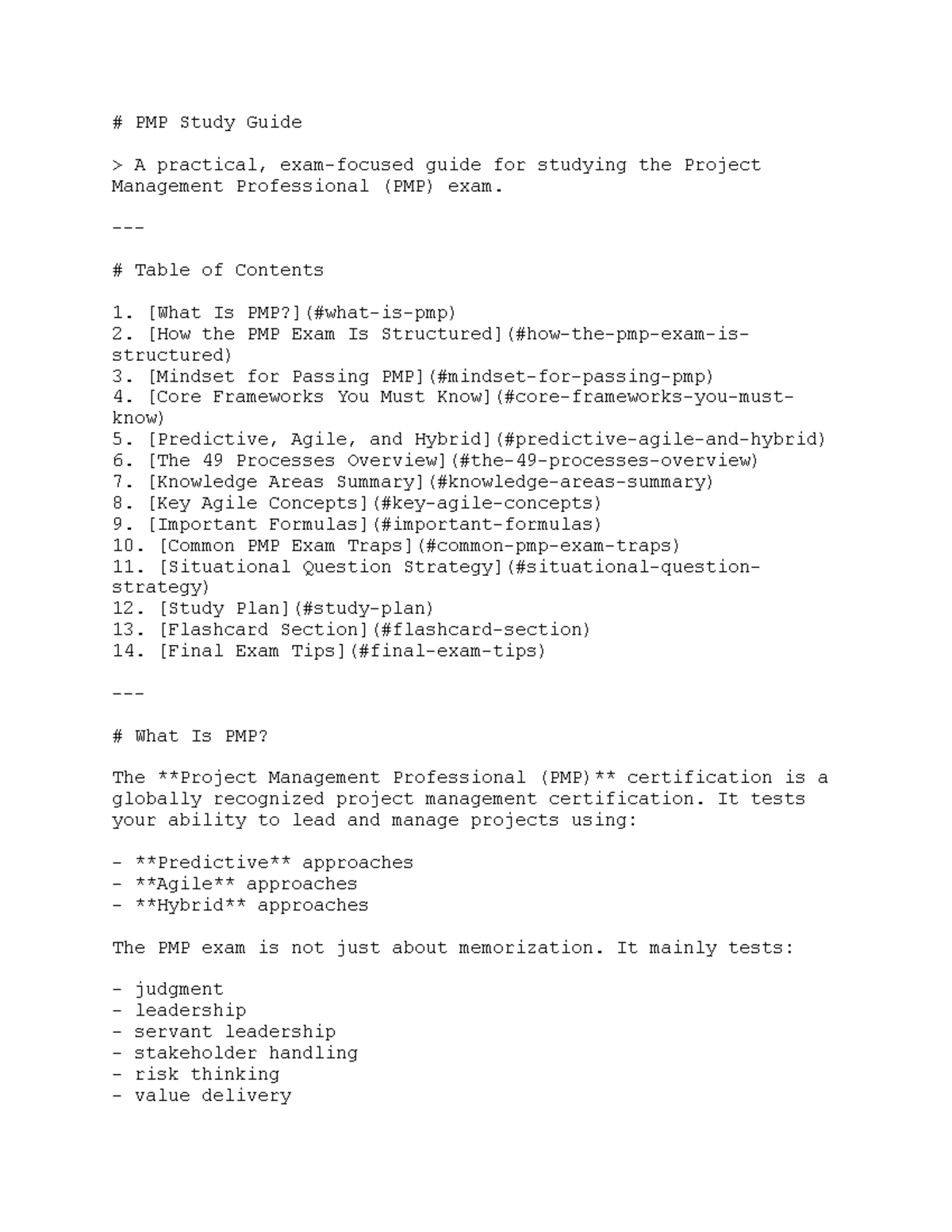PMP Study Guide: Essential Strategies for Passing the PMP Exam - Studocu