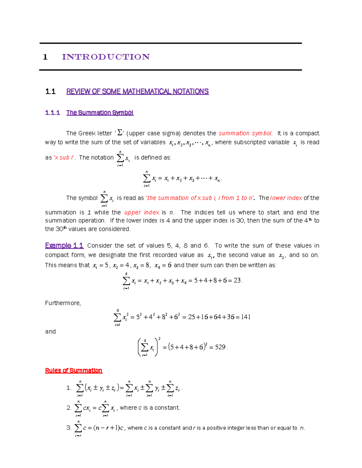 Ch1-Introduction Lecture: Overview of Mathematical Notations and ...