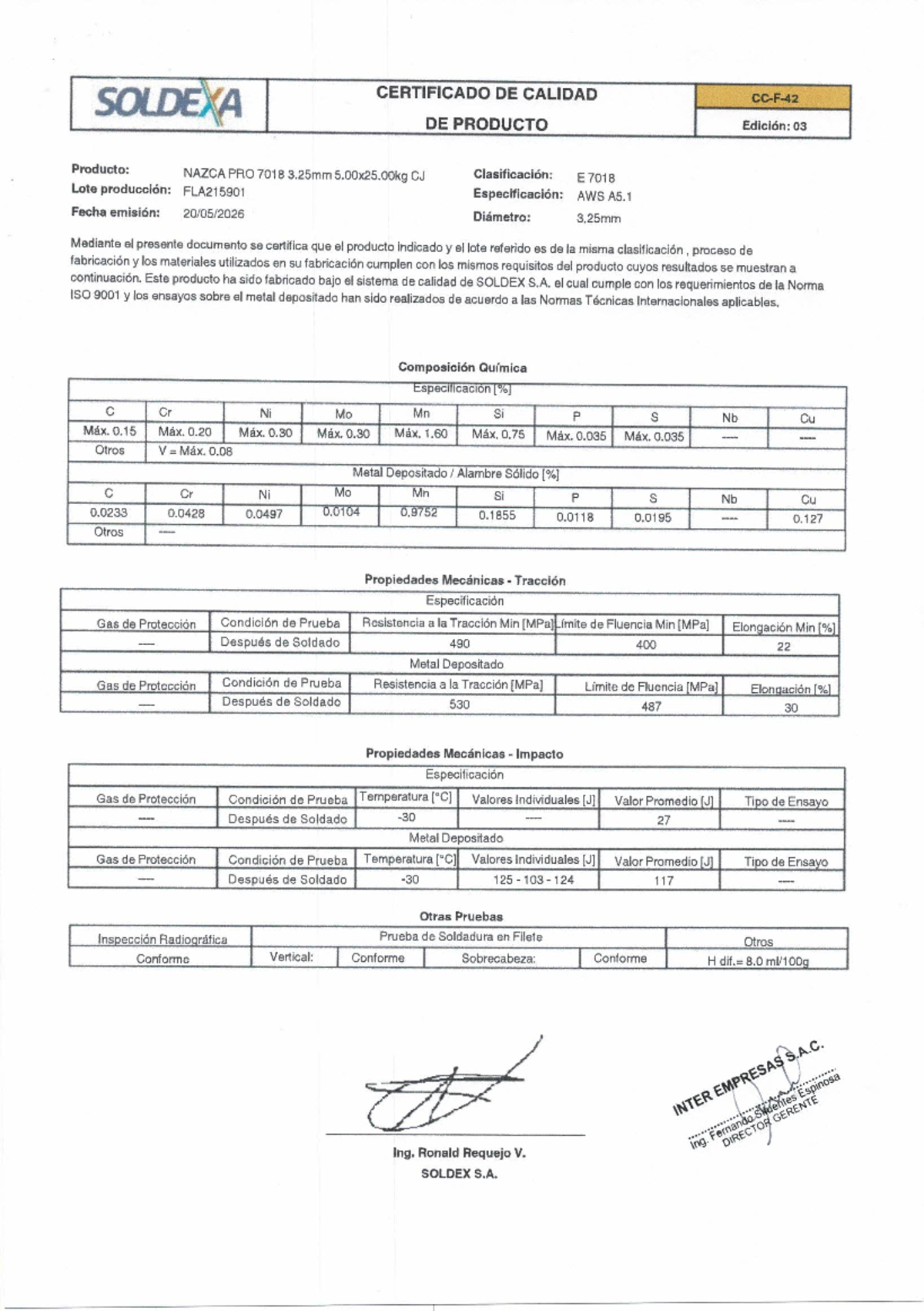 SDS - Electrodo NAZCA PRO 7018 - Edición 04 y Prácticas - Document Preview