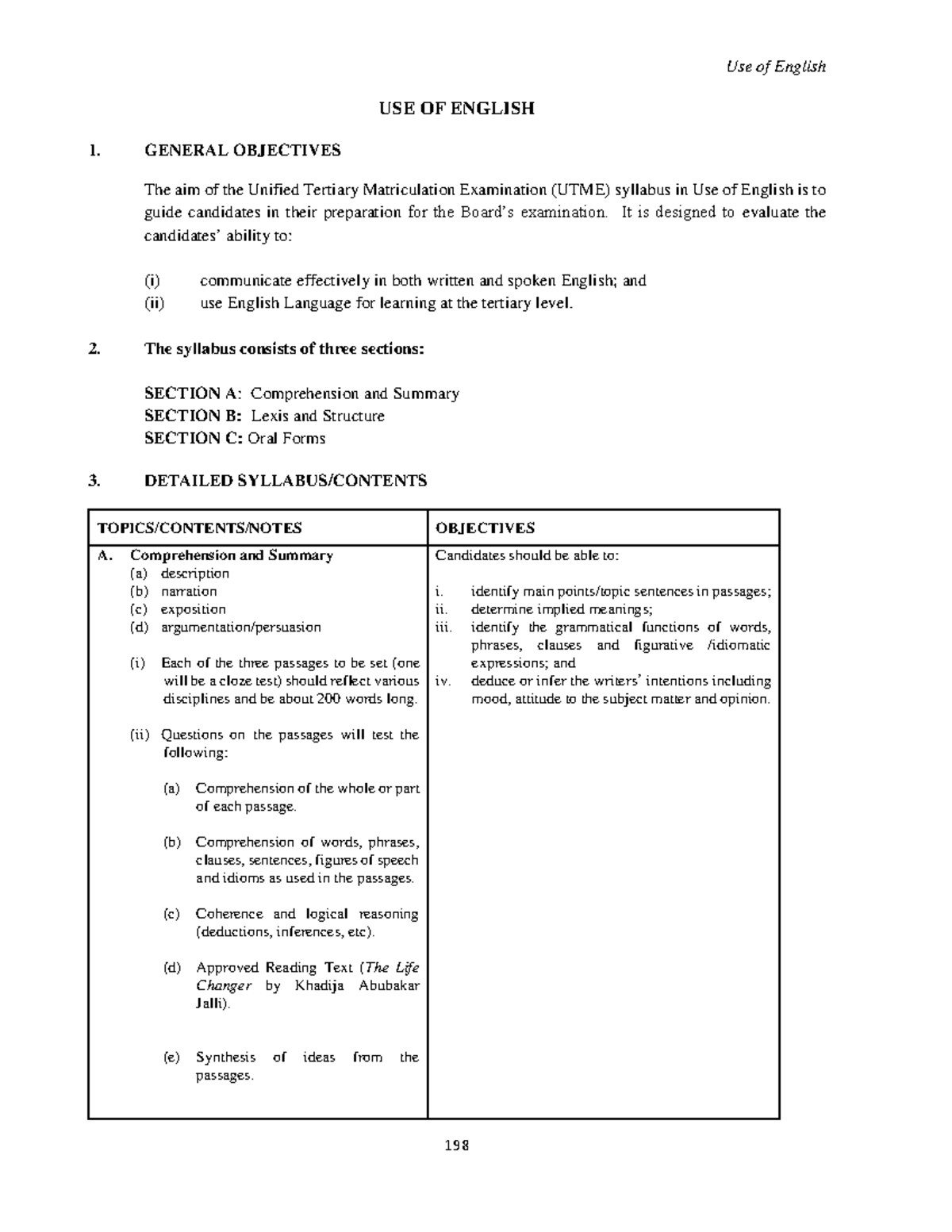 UTME Use of English: Foundations for Effective Communication - Studocu