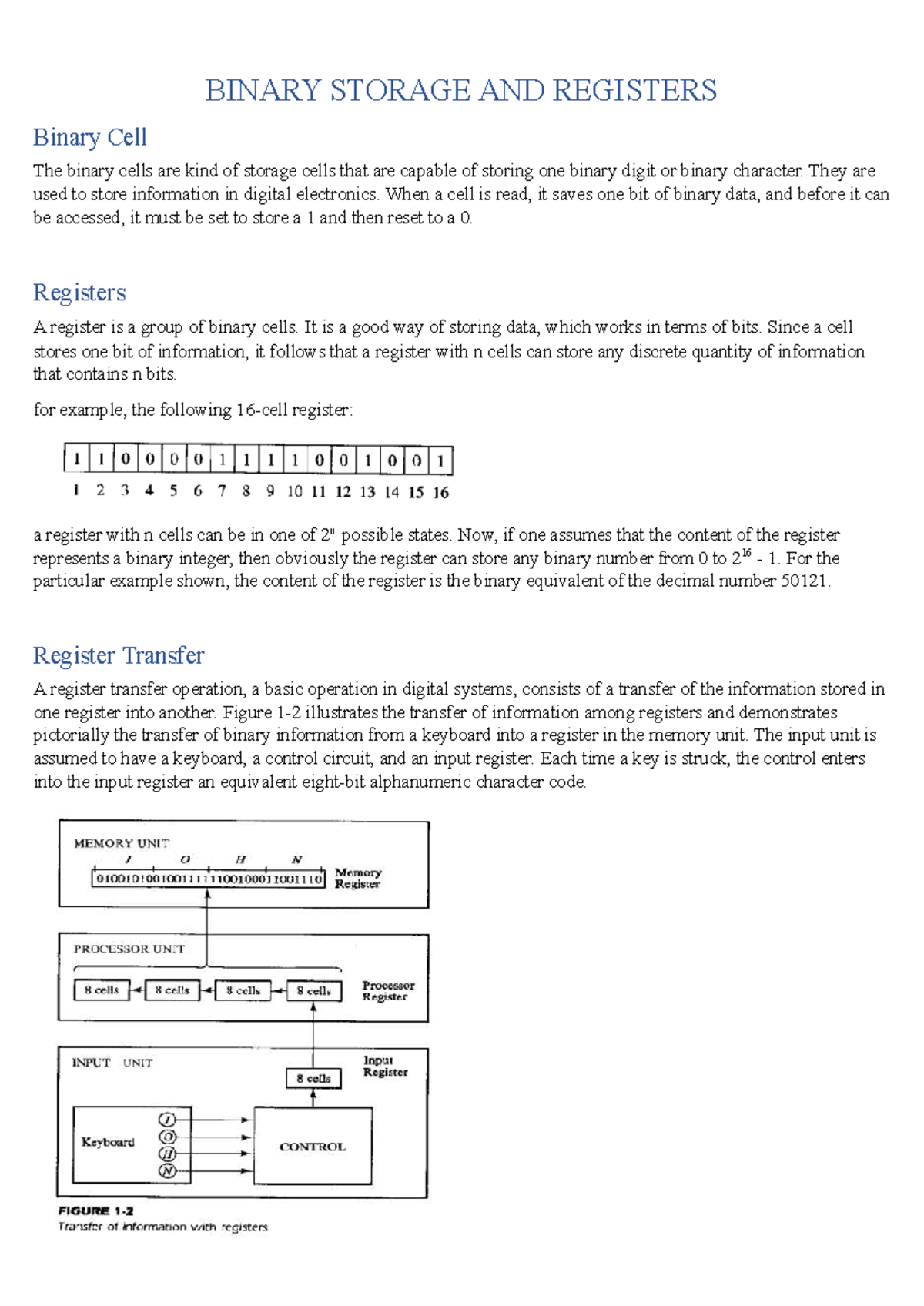 BINARY STORAGE AND REGISTERS: Understanding Digital Logic and ...