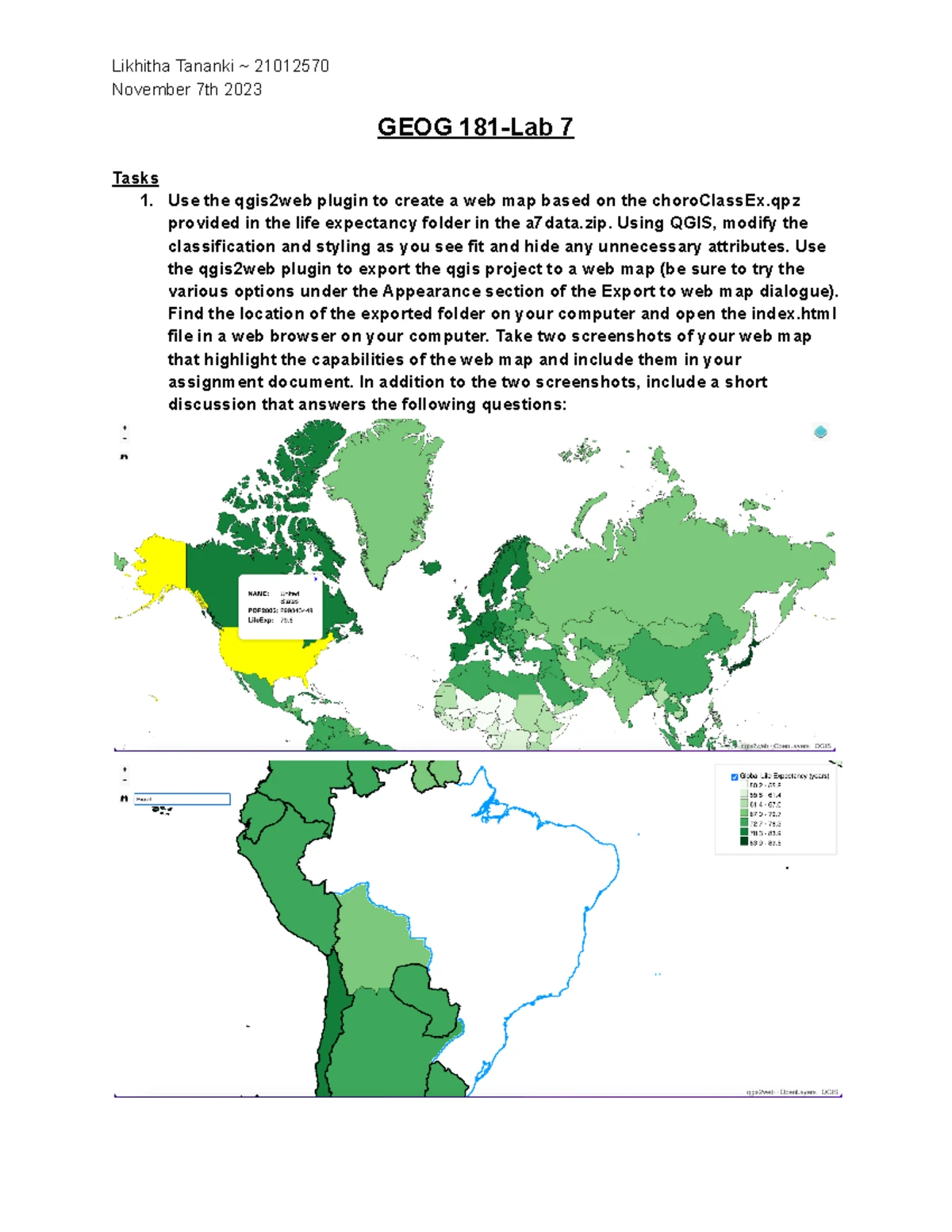 GEOG 181 - Lab 7: Assignment on Web Mapping Using QGIS - Studocu