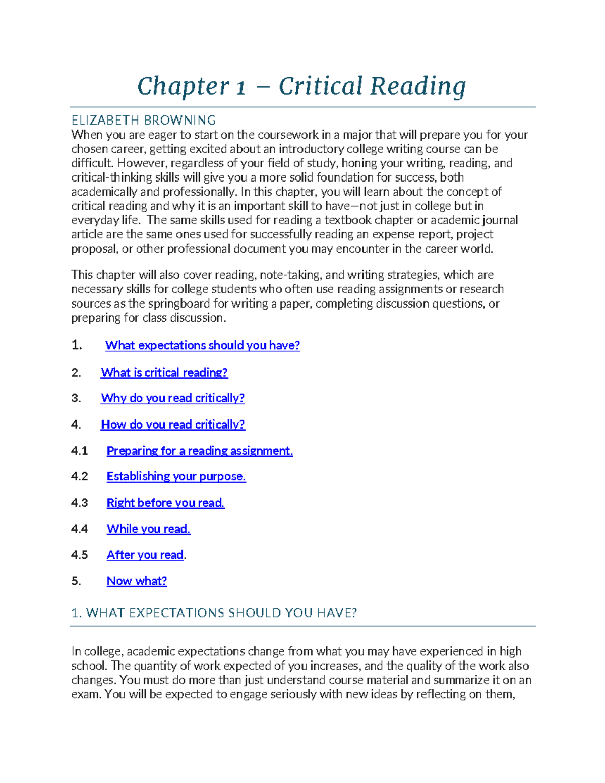 ENG111: Chapter 1 - Mastering Critical Reading Strategies - Studocu