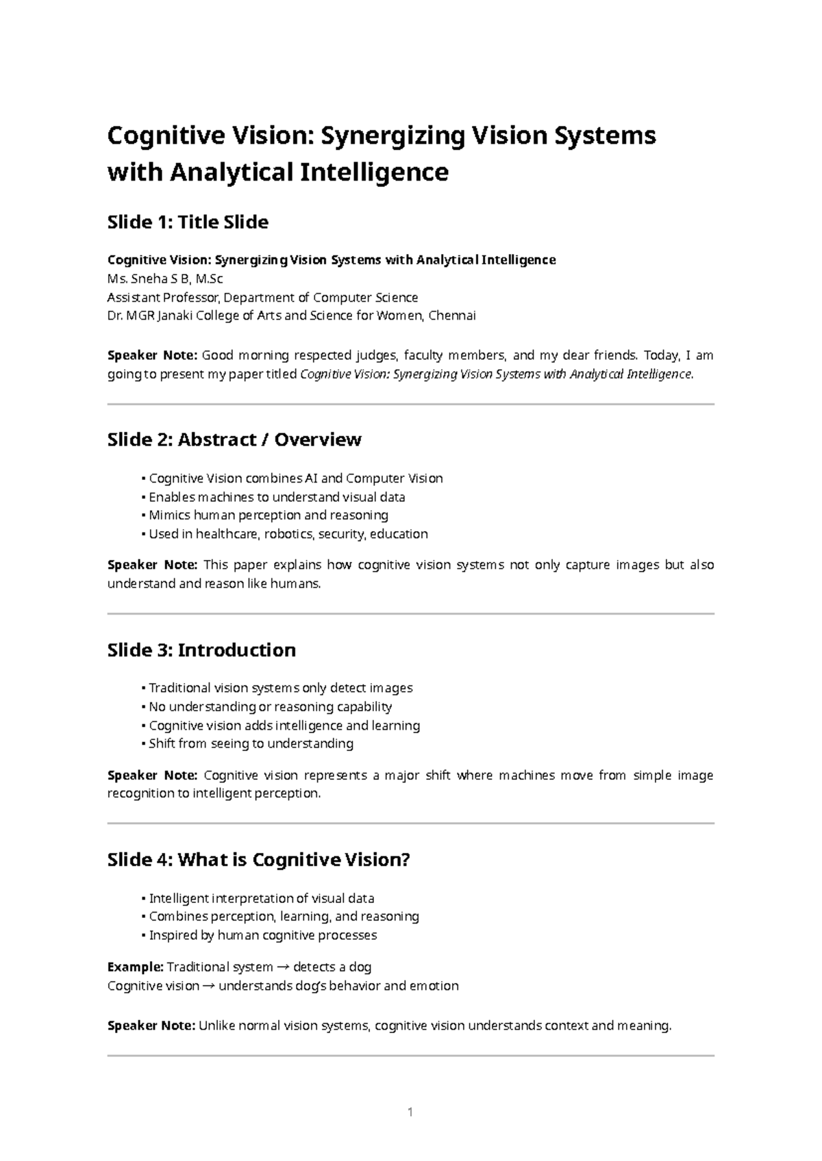 Cognitive Vision: Integrating AI with Vision Systems - Presentation ...