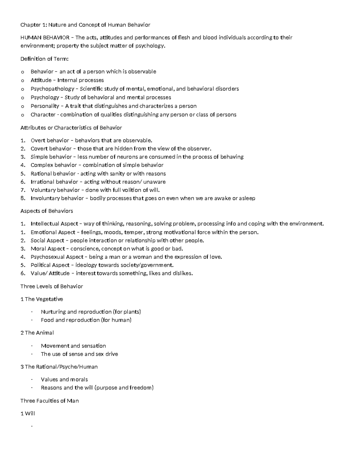 Chapter 1: Nature and Concept of Human Behavior - HUMAN BEHAVIOR ...