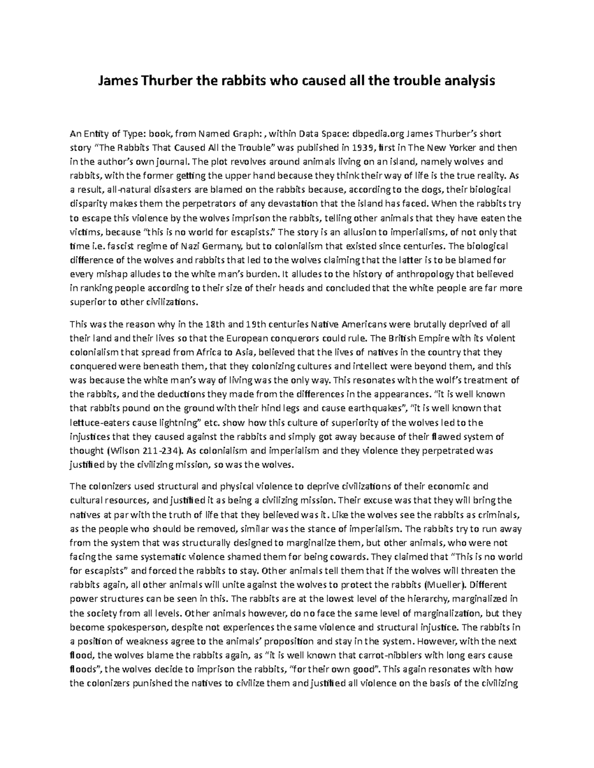 Analysis of James Thurber's 