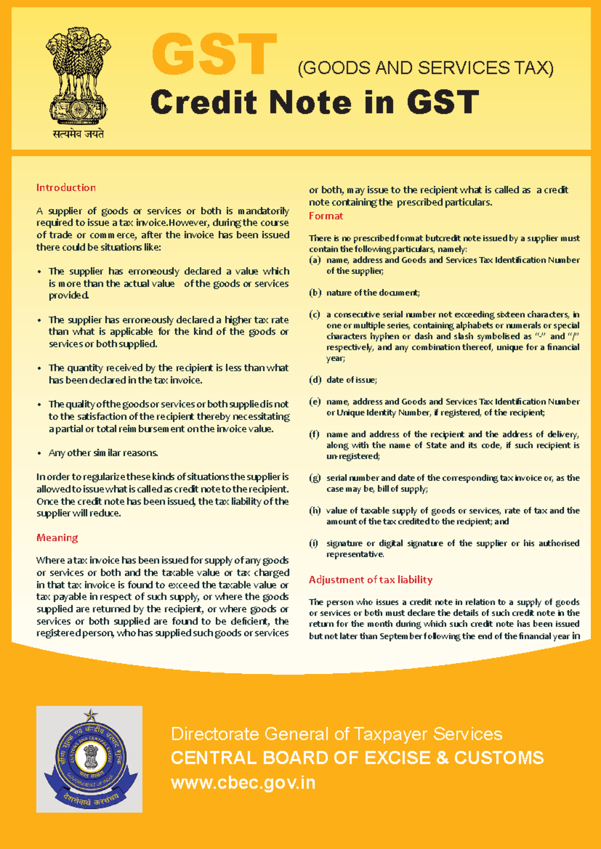 What Is Credit Note In Gst In Simple Words In India - Infoupdate.org