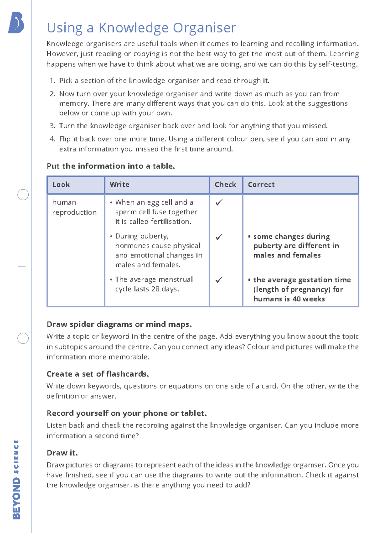 Using a Knowledge Organiser: Student Guide for Effective Learning - Studocu