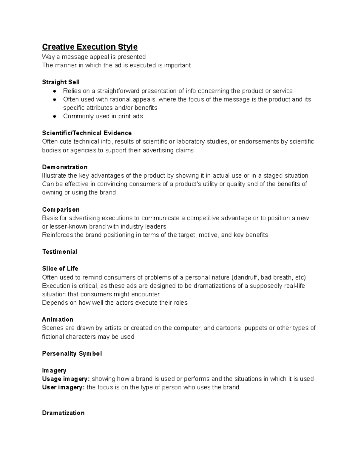Chapter 8: Analyzing Creative Execution Styles in Advertising - Studocu