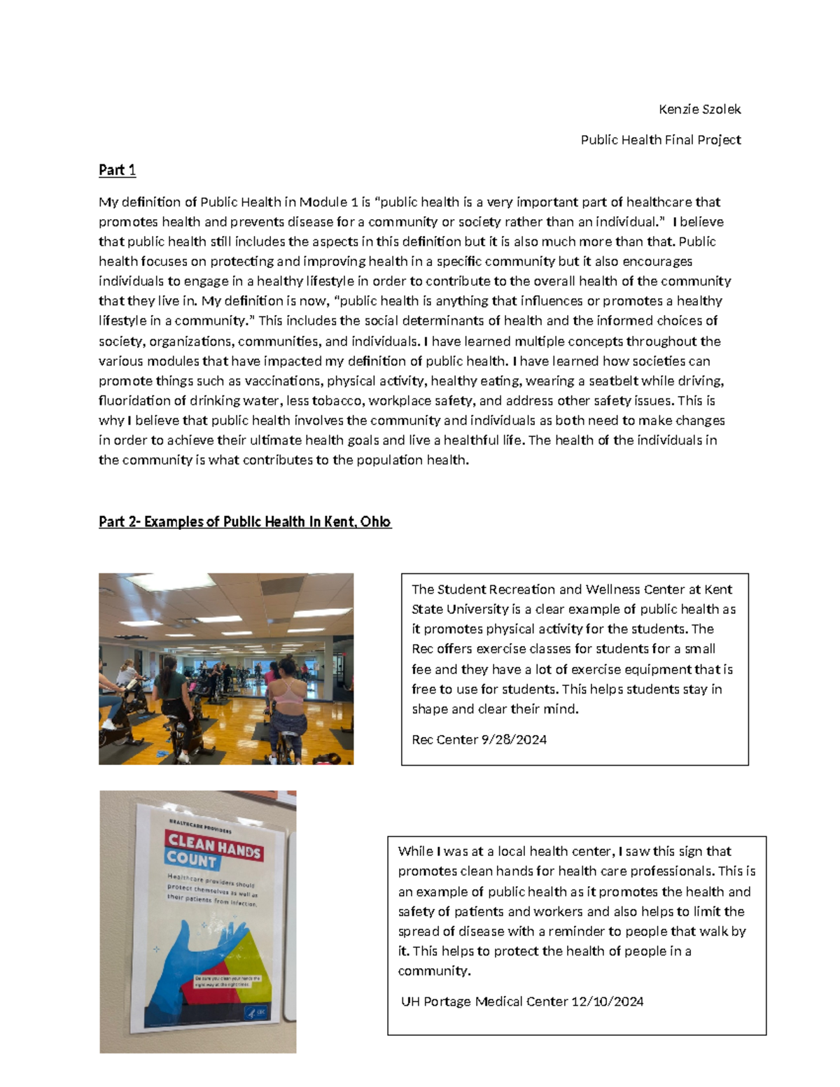 Public Health Final Project: Defining and Examples in Module 1 - Studocu