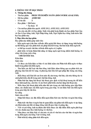 [Solved] cng n tp mn phn tch dn ngn discourse analysis - discourse ...